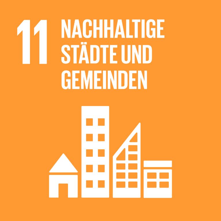 SDG-Logo 11 Nachhaltig Städte und Gemeinden