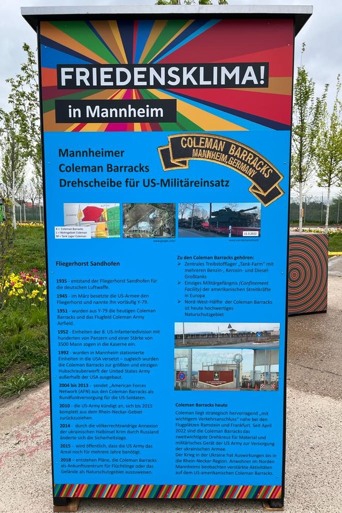 Darstellung der Coleman Barracks auf der Mannheim-Stele